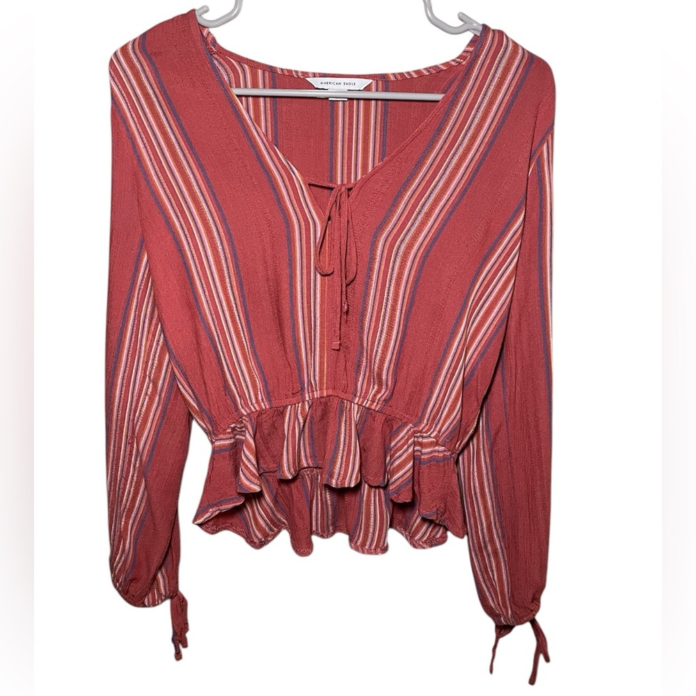 American Eagle Tie Front Blouse